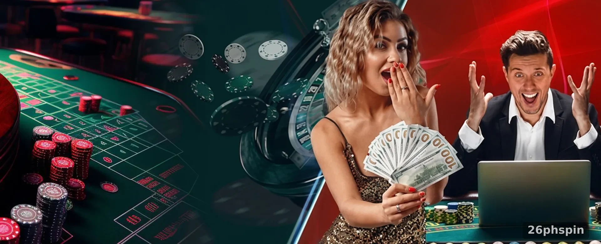 Live casino dealer interacting with players at 26phspin