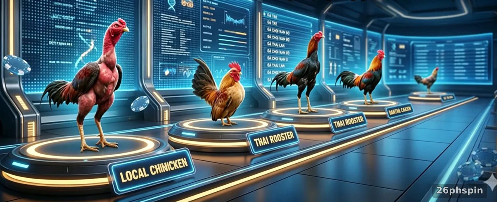 Dynamic image showing various sports betting options on 26phspin platform